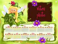 Calendrier personnalis� montrant la zone o� la photo va �tre ins�r�e - lutine