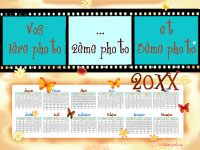 Calendrier personnalis� montrant la zone o� la photo va �tre ins�r�e - Pellicule photo