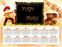 Calendrier personnalis� montrant la zone o� la photo va �tre ins�r�e - Pirate