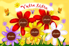 Poster cadeau - Le jardin du bonheur montrant les zones o� les photos et le titre vont �tre int�gr�s