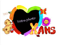 Cartes d'invitation d'anniversaire avec photo, Dessine-moi un coeur montrant la zone o� la photo va �te int�gr�e