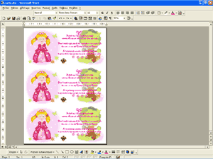 la carte pr�te � imprimer Princesse