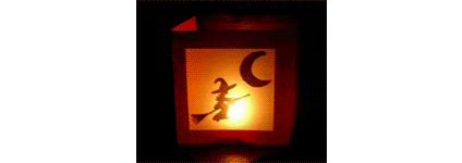 carte photophore halloween depli�e + photo photophore