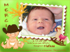 carte remerciement - B�b� nature - Version gar�on - Mod�le vert