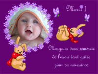 photocarte de remerciement: Les lapins heureux