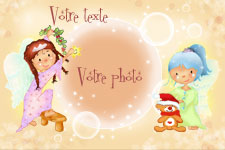 photocarte de voeux montrant la zone o� la photo va �te plac�e