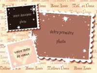 photocarte de voeux d�signant les zones o� les photos et le texte vont �tre int�gr�s