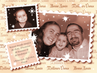 carte de voeux avec photos - Timbres s�pia
