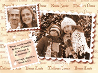 carte de voeux avec photos - Timbres s�pia