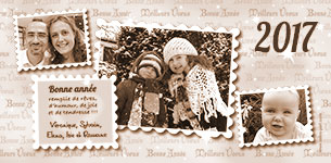 Carte 10x20 personnalise pour Carte de voeux spia timbre