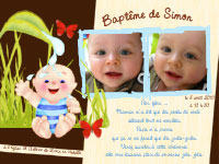 photocarte invitation - Bapt�me bain
