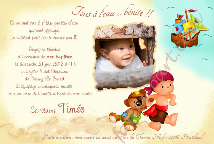 modele carte remerciement invitation bapteme