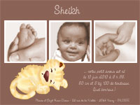 Carte 10x15 personnalise pour faire-part naissance  personnaliser- Lionceau endormi