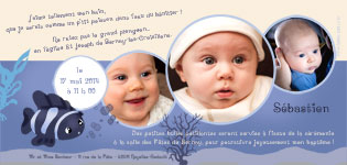 Faire part bapteme original marin