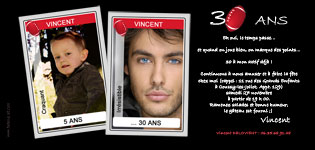 Carte 10x20 personnalise pour Carte invitation anniversaire homme ftant une dcennie