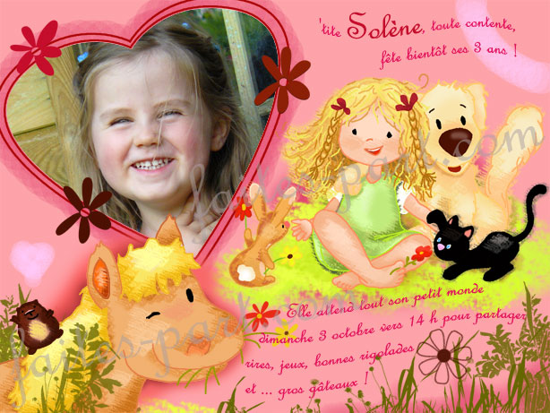 Carte Invitation Anniversaire Chat Enfant Animaux gratuit à