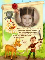 photocarte personnalise pour invitation anniversaire - chevalier