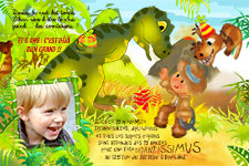 Carte d'invitation personnalisée pour anniversaire, Dinosaures