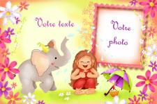 Invitation personnalise pour anniversaire - Elephant montrant la zone o la photo va te intgre