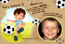 Carte d'invitation personnalise pour anniversaire - Foot