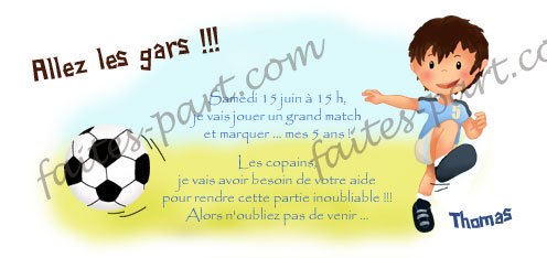 Faire une carte invitation anniversaire football