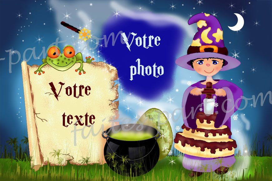 Carte magicien personnalisable avec photo pour anniversaire