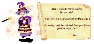 carte d'invitation anniversaire magicien