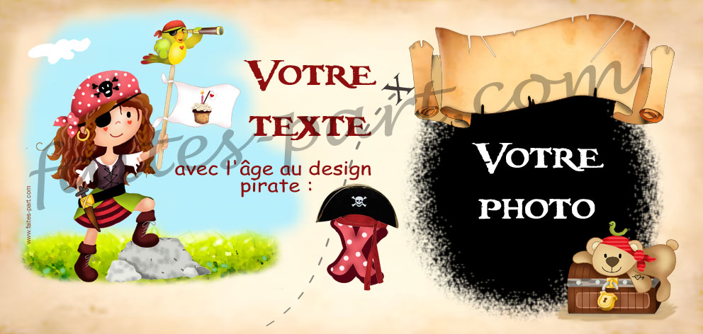 Invitation Anniversaire Pirate Fille