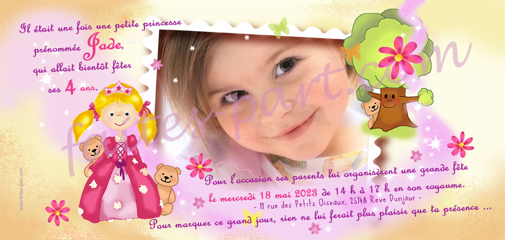 Invitations anniversaire petite fille