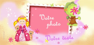 Cartes d'invitation d'anniversaire avec photo, princesse, montrant la zone o la photo va te intgre