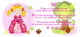 carte d'invitation anniversaire princesse