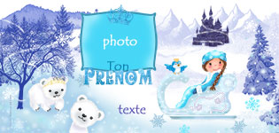 Carte 10x20 personnalise pour Carte d'invitation anniversaire Reine des neiges, indiquant les zones o le texte et la photo vont tre intgrs