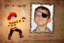 Carte 10x15 personnalise pour anniversaire - Yo Ho pirate