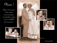 carte de remerciement mariage en noir et blanc chic
