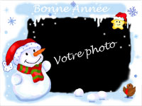 Carte de voeux avec photo Bonhomme Noel avec zone photo