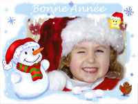 Carte de voeux avec photo Bonhomme Noel