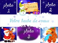 Carte 10x15 personnalise pour Photo-carte ple-mle nol personnalise, indiquant les zones o le texte et la photo vont tre intgrs