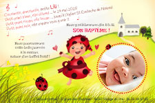 Invitation Baptme Coccinelle