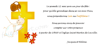 faire-part bapteme avec symbolique de la croix chrtienne