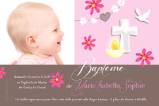 Faire-part bapteme fille