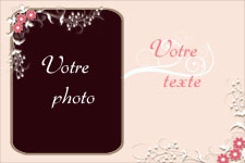 Carte 10x15 personnalise pour faire-part baptme ou remerciement - Elgance, tons roses, version fille, indiquant les zones o le texte et la photo vont tre intgrs