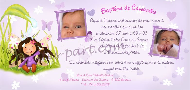 remerciement pour invitation bapteme