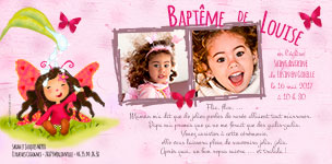 carte d'invitation bapteme - thme fe