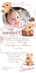 Faire-part bapteme Oursons