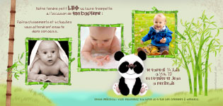 Faire-part bapteme Panda