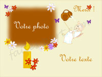 Carte photo invitation - Baptme montrant la zone o la photo va te intgre