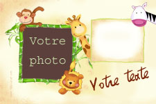 Faire-part bapteme Jungle montrant la zone o la photo va te intgre