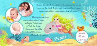 Faire part bapteme original sirene