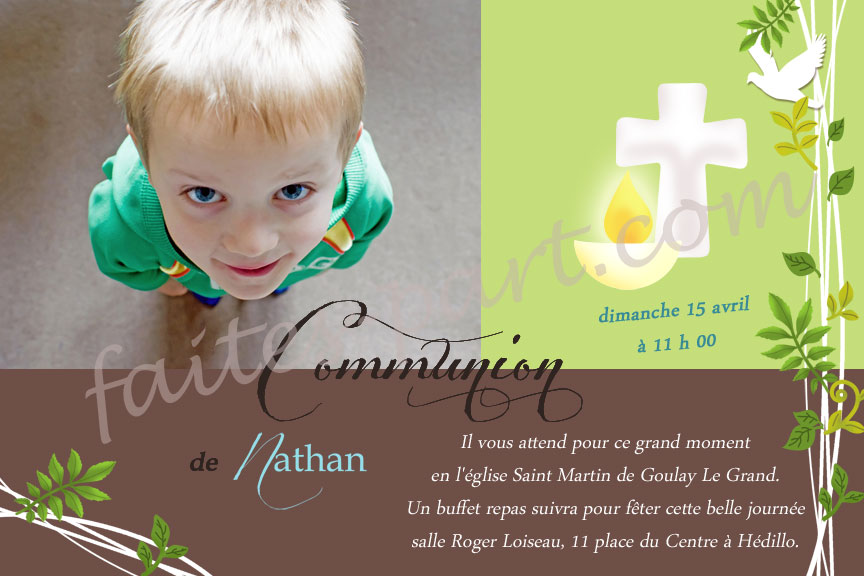 Nos Faire Part Communion Personnalises A Imprimer Ou Faire Imprimer