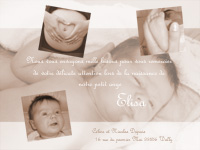 faire-part naissance: 4 photos sepia